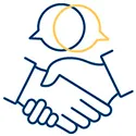 deux mains qui se serrent pour symboliser la relation de confiance de 2SE Studio avec ses clients partenaires