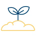 icone avec plante qui pousse pour mettre en avant la vidéo par drone sur des sites naturels protégés.